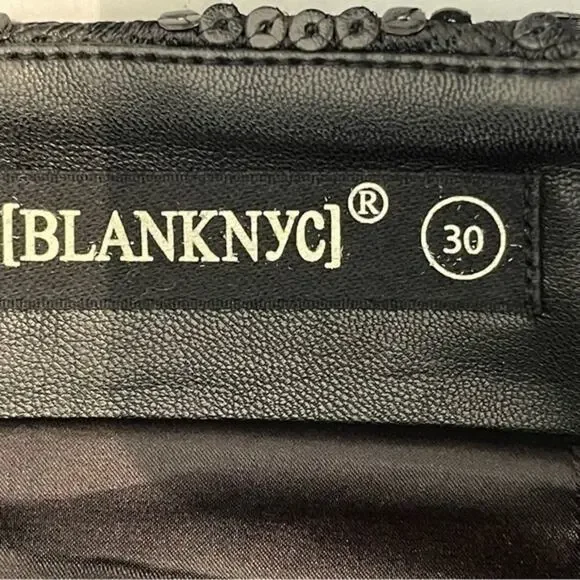 Blank NYC Vegan Leather Black Sequined Mini Skirt Size S - Picture 7 of 10
